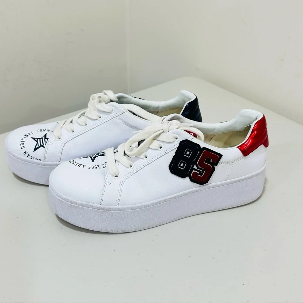 Tommy Jeans TJ85 Icon Platform Sneakers White‎ Leather Women's Size 9,5